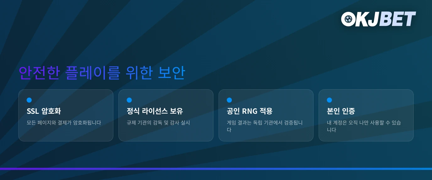 OKJBET 카지노 계정 보안 원칙